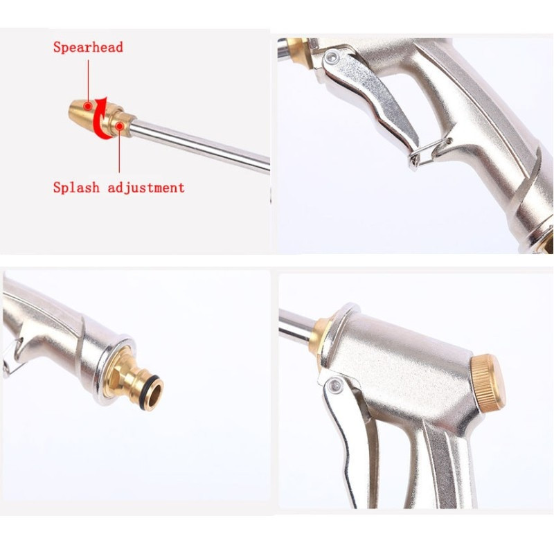 Pistol de apă de înaltă presiune, lănci reglabile de spălat auto, pistol cu spumă, pentru irigare a casei, grădină, hidrolimpiadora, duză pentru furtun de stropire din metal