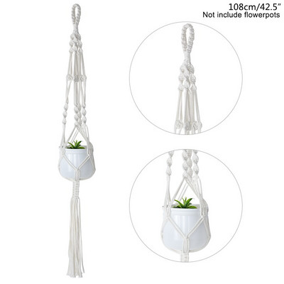 Pamut kötél virágcserepek Kézzel készített makrém akasztókosarak otthoni fali dekorációhoz Kert megyei erkély akasztós virágtartó ajándékok