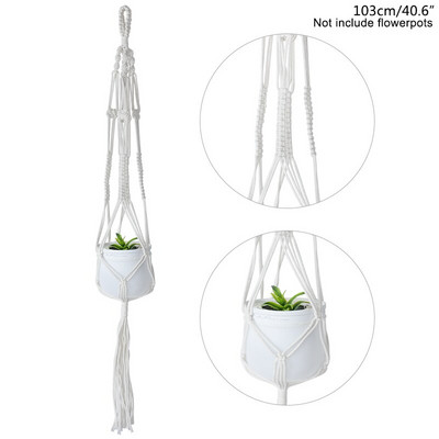 Pamut kötél virágcserepek Kézzel készített makrém akasztókosarak otthoni fali dekorációhoz Kert megyei erkély akasztós virágtartó ajándékok