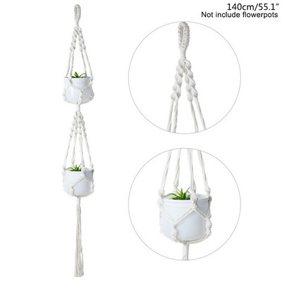 Pamut kötél virágcserepek Kézzel készített makrém akasztókosarak otthoni fali dekorációhoz Kert megyei erkély akasztós virágtartó ajándékok