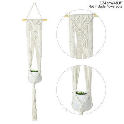 Pamut kötél virágcserepek Kézzel készített makrém akasztókosarak otthoni fali dekorációhoz Kert megyei erkély akasztós virágtartó ajándékok