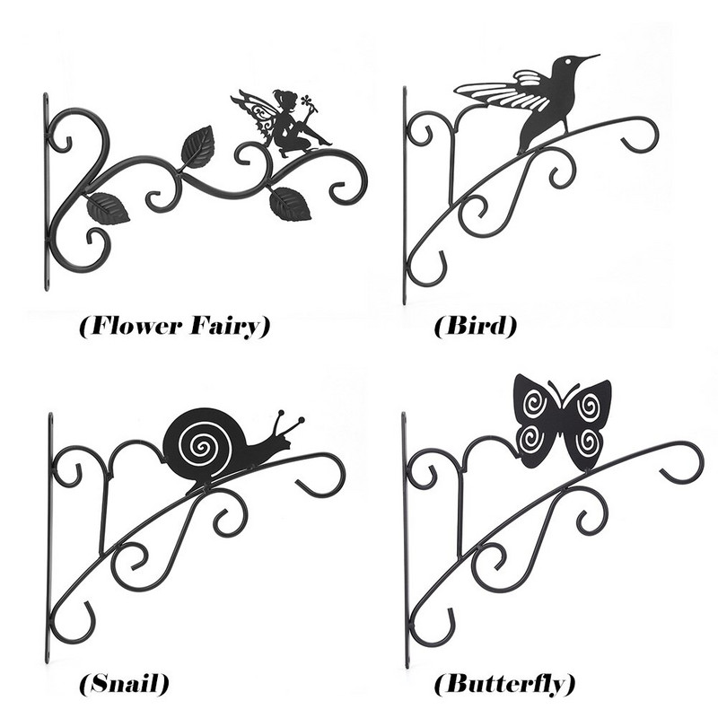 Iš kaltinės geležies pakabinamas gėlių vazono krepšelis augalų laikikliai Dekoratyvinis kabyklos krepšelis lauko sėjamosios kabliukas Kabantis prie sienos Pakabinamas namų balkonas