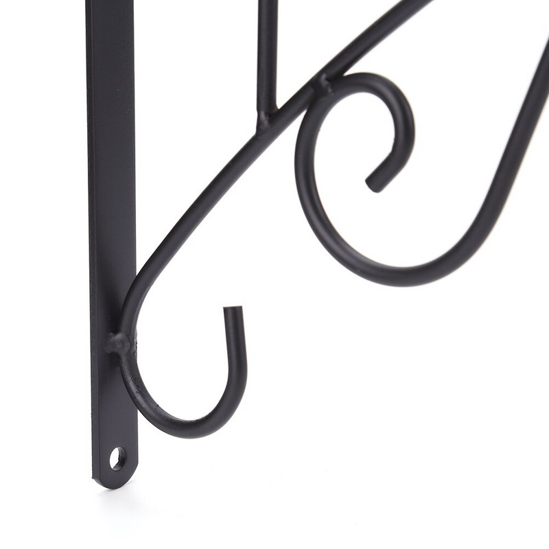 Iš kaltinės geležies pakabinamas gėlių vazono krepšelis augalų laikikliai Dekoratyvinis kabyklos krepšelis lauko sėjamosios kabliukas Kabantis prie sienos Pakabinamas namų balkonas