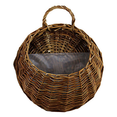 Vintage kézzel készített otthoni díszek Kerti virágcserép fali dekorációs tartó rattan