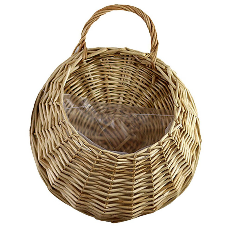 Vintage kézzel készített otthoni díszek Kerti virágcserép fali dekorációs tartó rattan