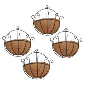 4 bucăți de fier pentru agățat pe perete gentleman coș 25 cm semi-circular plantă flori agățat perete suport pentru plante decorare