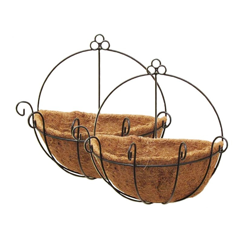 4 bucăți de fier pentru agățat pe perete gentleman coș 25 cm semi-circular plantă flori agățat perete suport pentru plante decorare