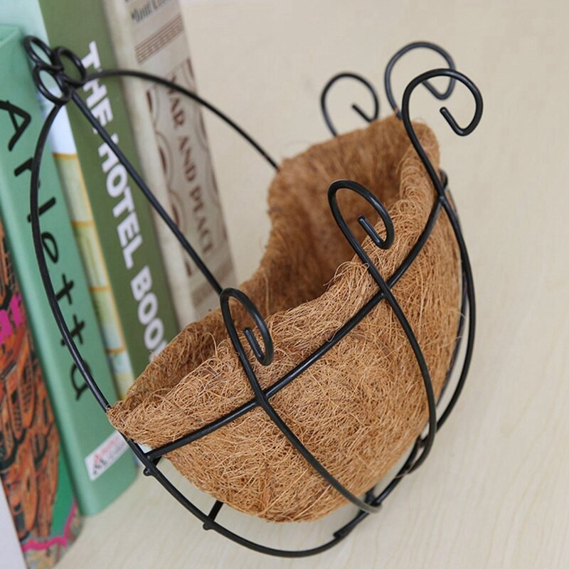 4 bucăți de fier pentru agățat pe perete gentleman coș 25 cm semi-circular plantă flori agățat perete suport pentru plante decorare