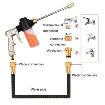 Πιστόλι υψηλής πίεσης νερού Ακροφύσιο εύκαμπτου σωλήνα κήπου Dropshipping Sprayer Ισχυρό πλυντήριο αυτοκινήτων Αφρός ψεκαστήρας Εργαλεία άρδευσης Δώρο
