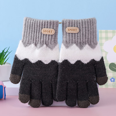 Mănuși de iarnă pentru copii pentru băieți și fete cu logo și inscripție