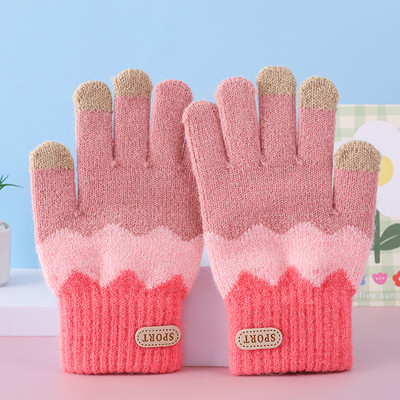 Mănuși de iarnă pentru copii pentru băieți și fete cu logo și inscripție