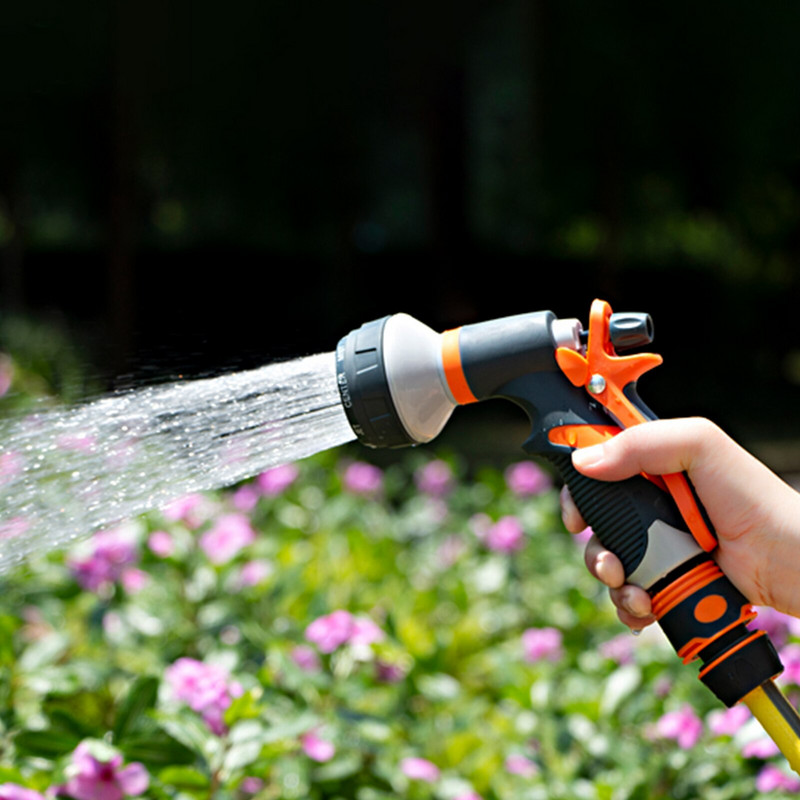 Aspersoare de înaltă presiune Duză de pulverizare de uz casnic Furtun de udare pentru grădinărit Pistoale de pulverizare Instrument de curățare pentru spălarea mașinii Opt forme de pulverizare