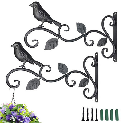 Metal Plant Flowerpot Basket Support Pendant Hanger Wall Hanging Hook for Garden Balcony Patio Decoration