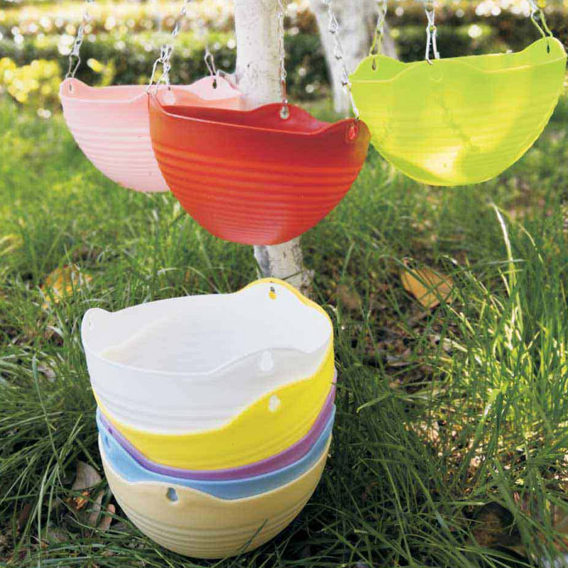 Függő műanyag virágcserepek Kerti cserepek Szőtt akasztós virágtartó Dekoratív virágcserép Függesztett kosár erkély dekoráció