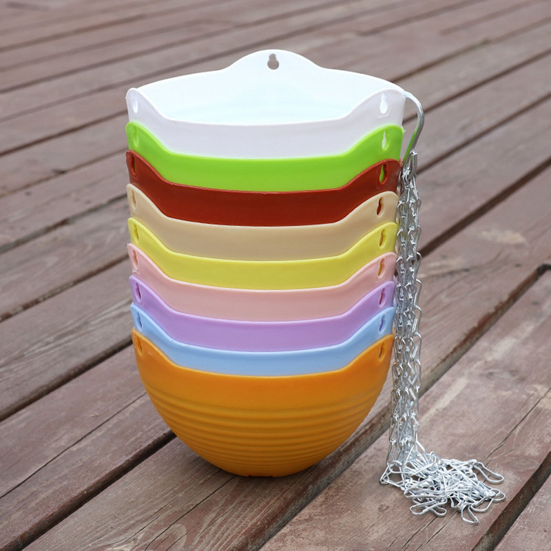 Függő műanyag virágcserepek Kerti cserepek Szőtt akasztós virágtartó Dekoratív virágcserép Függesztett kosár erkély dekoráció