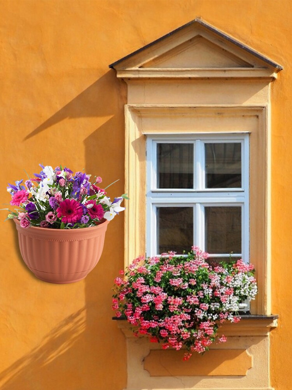 Pusapvalis gėlių vazono sodo vazonas, patvarus, kvėpuojantis, skirtas vidaus verandos namų biuro virtuvės augalams su drenažo kištuku