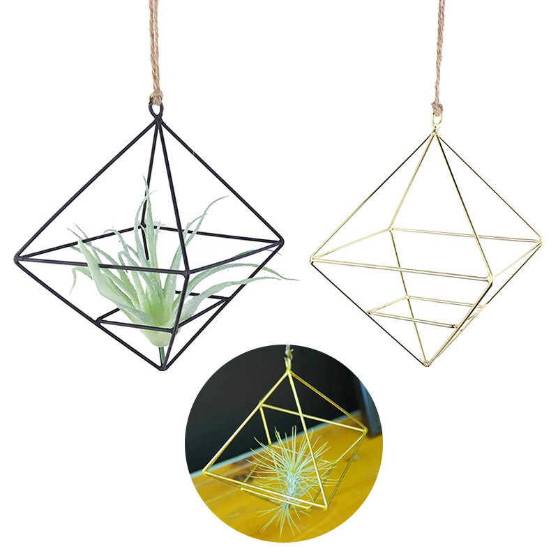 1PC Jardiniere suspendate Suport pentru flori de fier Suport geometric Suport pentru plante de aer de înaltă calitate Ghiveci creativ pentru flori