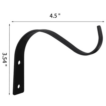 1 комплект 4,5-инчова огъваща се S-образна висяща на стена саксия за цветя Поддържаща скоба Кука Желязна закачалка