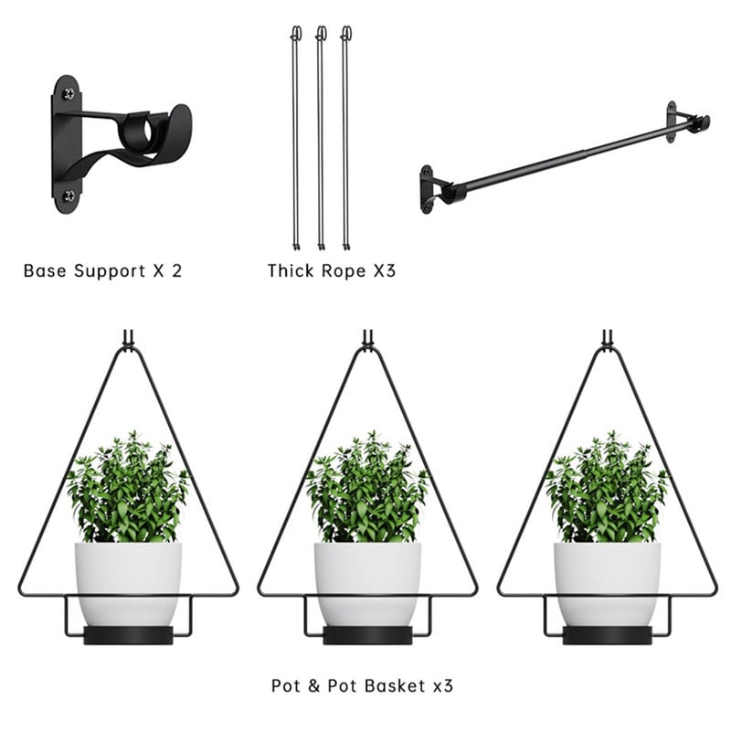 Ghivece agățate pentru plante de perete pentru fereastră Umeraș pentru plante Ierburi Grădină Reglabil pentru interior Decor interior Suport coș pentru ghiveci