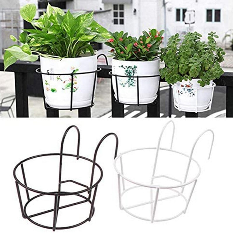 Sodo pakabinamas augalas Geležinės lentynos Balkonas Apvalus gėlių vazonų stovas Turėklai Tvora Apvalus gėlių stovas Kabantis turėklai Gėlių stovas