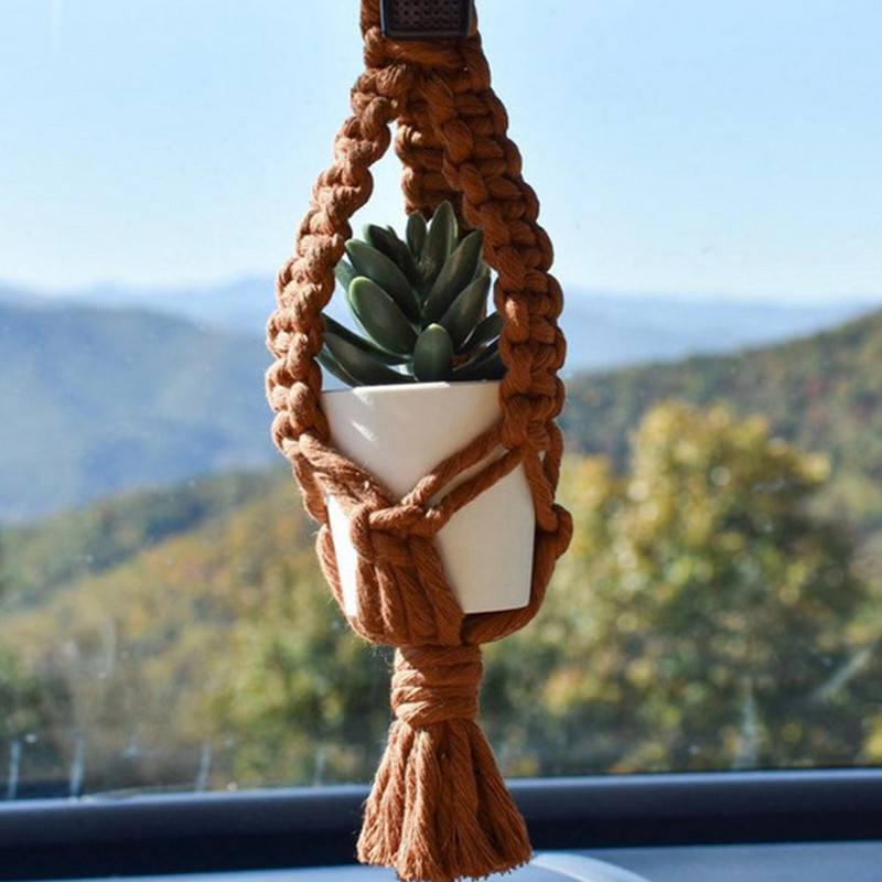 Coș agățat practic atractiv, rezistent la uzură, coș pentru plante suspendat durabil, realizat manual pentru balcon