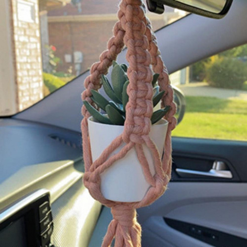 Coș agățat practic atractiv, rezistent la uzură, coș pentru plante suspendat durabil, realizat manual pentru balcon