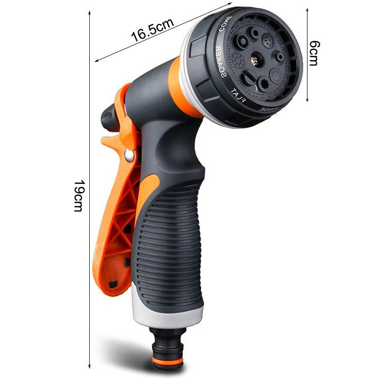 SpriSprinkler pistoletas daugiafunkcinis vejos laistymo žarna purkštuvo antgalis aukšto slėgio automobilio plovimo rankinis sodo įrankis 8 purškimo mod.
