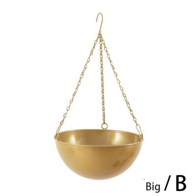 Ghiveci de flori agățat din metal, lanț nordic, coș de jardinier, vază de flori pentru casă, grădină, balcon, decorare C3v6