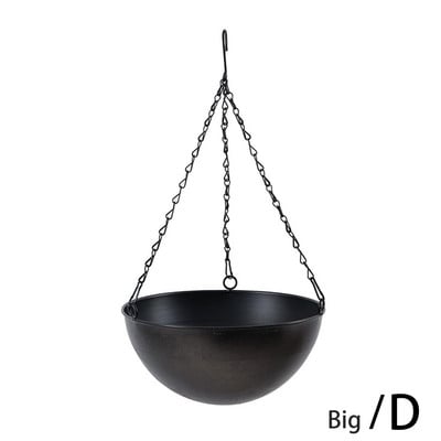 Ghiveci de flori agățat din metal, lanț nordic, coș de jardinier, vază de flori pentru casă, grădină, balcon, decorare C3v6