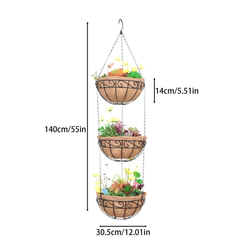 Căptușeală din fibră de nucă de cocos Căptușeală cu trei niveluri de nucă de cocos pentru jardiniere Căptușeală din fibră de nucă de cocos Inserții pentru jardiniera din fibră de nucă de cocos