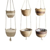 Augalų laikymo krepšelis Gėlių vazonai Sodininkystei Namuose Austi Vidinis Mūsų durų sienų meno dekoravimas 2 sluoksnių džiuto virvėmis pakabinamas sodintuvas