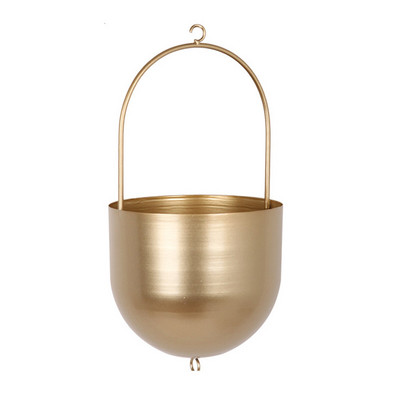 Modernus gėlių vazonas Paprastas pakabinamas vazono krepšelis Apvalus žalias sultingas kaltinis krapas, geležies apskritas balkono interjero dekoravimas