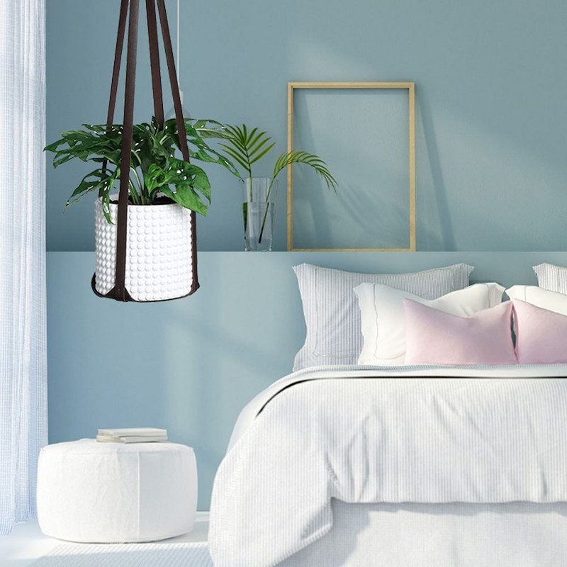 Curea de suspensie cu aer de interior din piele PU Decor pentru acasă Umeraș pentru plante Jardinier suspendat Coșuri suspendate Suport pentru ghiveci