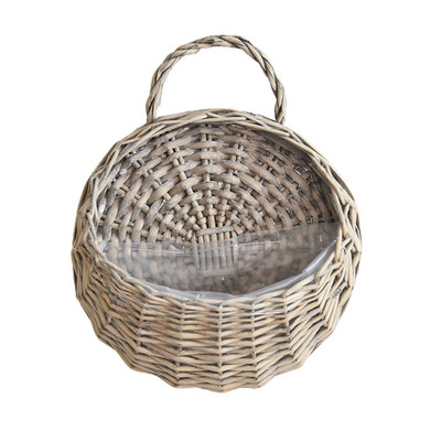 Gyümölcskosarak Mini Kézitáska Falra Akasztó Rattan Fonott Virágtáska Nappali Kert Nagy kapacitású Erkély Hordozható Bambusz