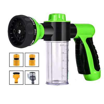 Sodo vandens pistoleto žarnos antgalis Automobilių plovimo mašina Automobilių valymo įrankiai Sodo laistymo srove Purškiamas aukšto slėgio purkštuvų putų antgalis