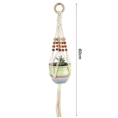 Augalų kabykla Sodo virvių sienų dekoravimas Augalų laikiklis Kabantis krepšelis Gėlių vazonas Kabantis krepšelis Medvilninė virvė gėlių vazonas