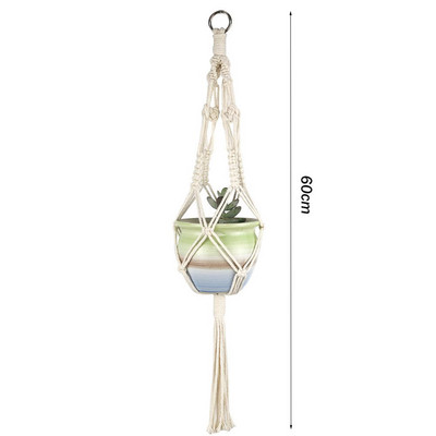 Augalų kabykla Sodo virvių sienų dekoravimas Augalų laikiklis Kabantis krepšelis Gėlių vazonas Kabantis krepšelis Medvilninė virvė gėlių vazonas