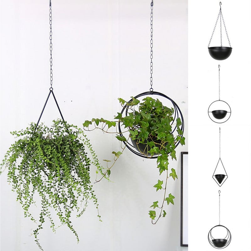 Cos Agatator Ghiveci Suport De Flori Plante Balcon Gradina Negru Forjat Decoratiuni Acasa Jardiniera De Fier Stil Nordic