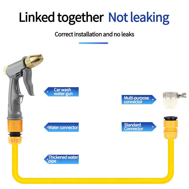 Aukšto slėgio vandens pistoleto automobilių plovimo mašina Vandens žarnos antgalis Metalinis antgalis Sodo purkštuvas namų šveitimo laistymo pistoleto valymo įrankis
