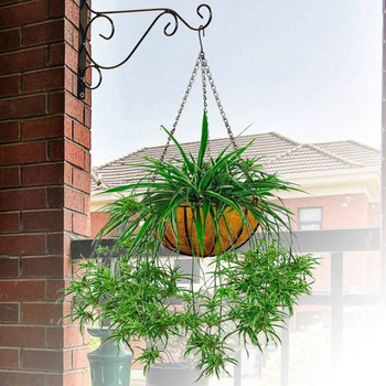 1 τμχ σφυρήλατο καρύδα μισό στρογγυλό γλάστρα κρεμαστά γλάστρες τοίχου Σιδερένιο φυτό κήπου Ζαρντινιέρα Καλάθι λουλουδιών Παράθυρο Rattan Διακοσμητικές γλάστρες