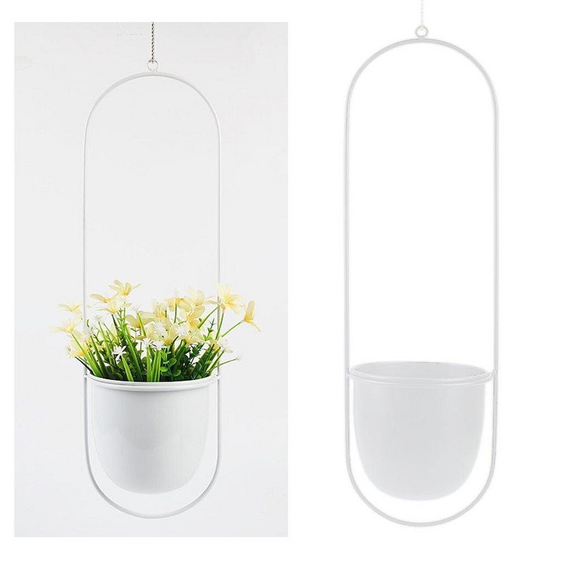 Skandináv dizájn fémfal Modern stílusú fém akasztó Minimalista virágtartó század közepén, kültéri használatra