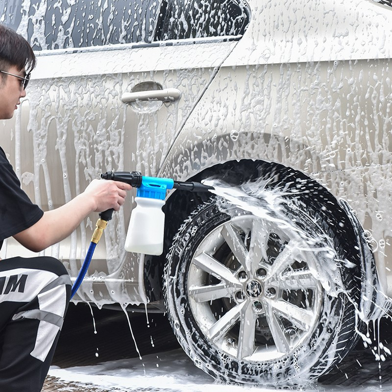 Alacsony nyomású autómosó hab vízpisztoly habágyú hóhab lándzsa Kerti víztömlő öntözővíz permetező palack Dropshipping