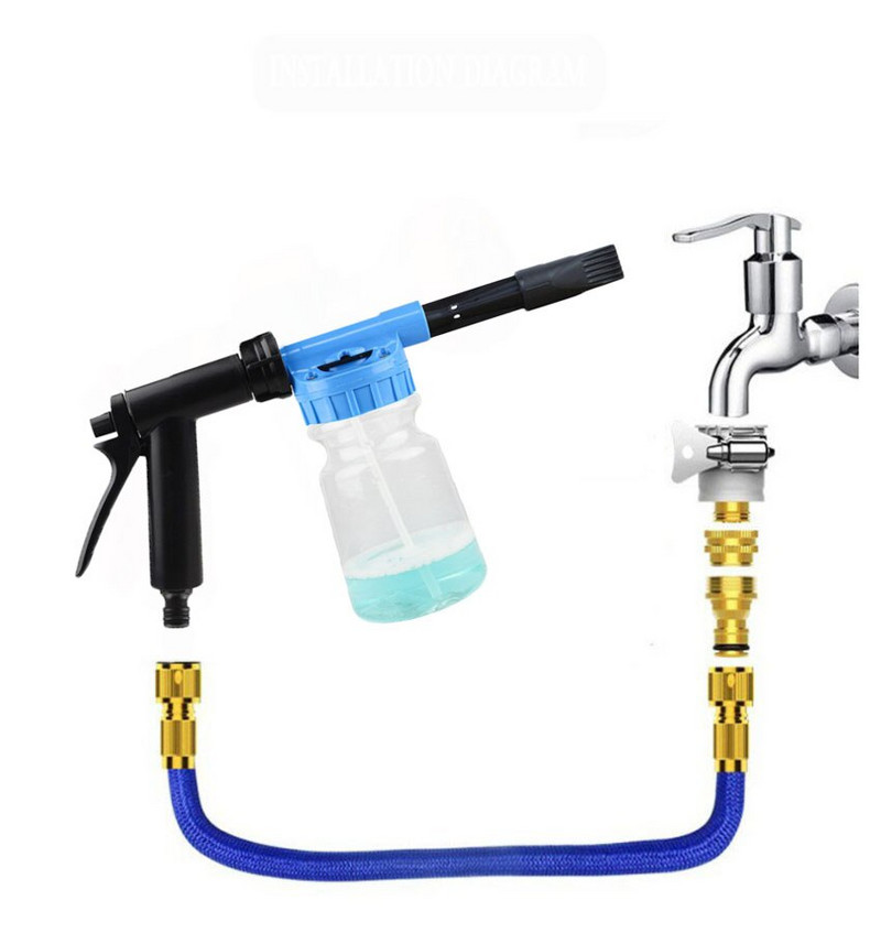 Alacsony nyomású autómosó hab vízpisztoly habágyú hóhab lándzsa Kerti víztömlő öntözővíz permetező palack Dropshipping