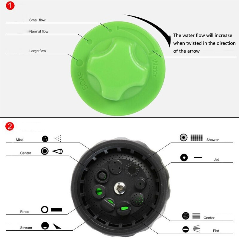 6 DB/Szett hordozható, habszivacs lándzsa vízpisztoly autómosó permetező tisztítószerszám kerti öntözőberendezéshez