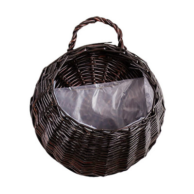 Макраме Висяща кошница Саксии Макраме Висяща на стена кашпа Закачалка за растения Вътрешна външна за декорация на цветна градина и кошница от ратан