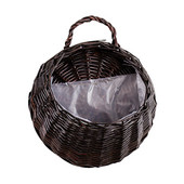Ghiveci de flori din paie retro din salcie, răchită, ratan, ghiveci de flori pentru agățat de perete, decorare pentru grădină, coș de flori