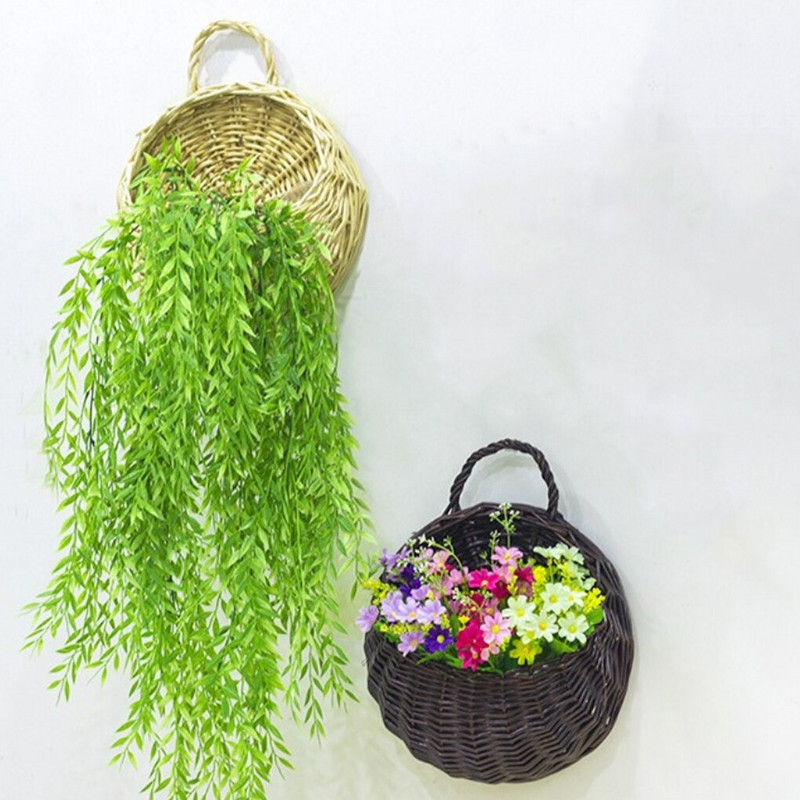 Paju retro õlgedest lillepott vitstest rotangist seinale riputatav lillepott Kodu aiakaunistus Lillekorv konteineri kukutamine