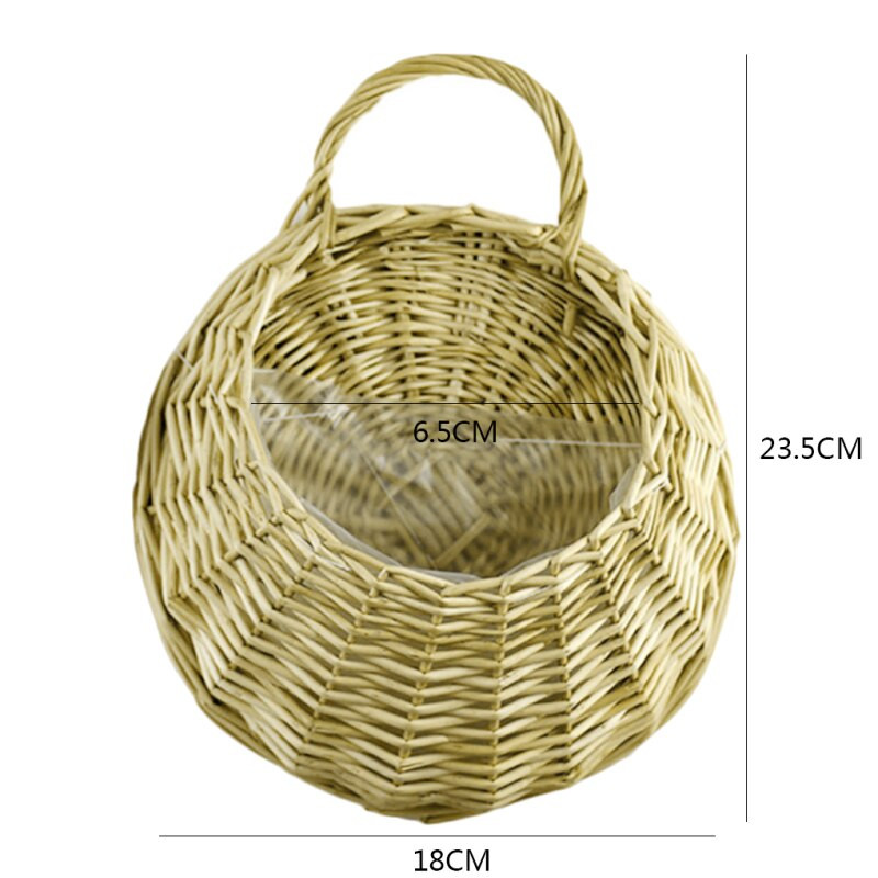 Gluosnio Retro šiaudinis gėlių vazonas Pinti rotango sieniniai vazonai Namų sodo dekoravimas Gėlių krepšelio konteinerio numetimas