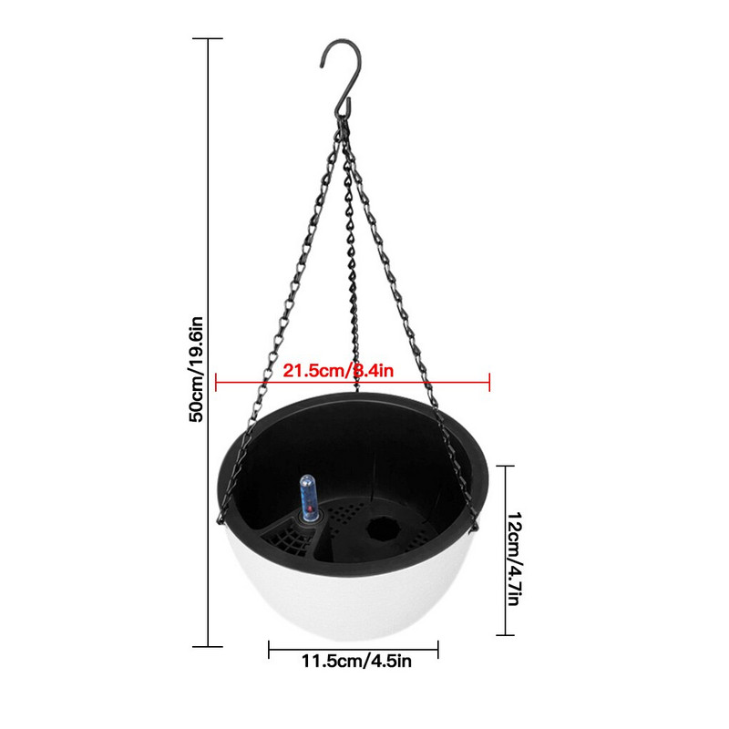 Coș suspendat Ghiveci de flori din plastic Ghiveci de flori cu auto-udare Suport pentru plante Decorarea casei Ghiveci suspendat de grădină