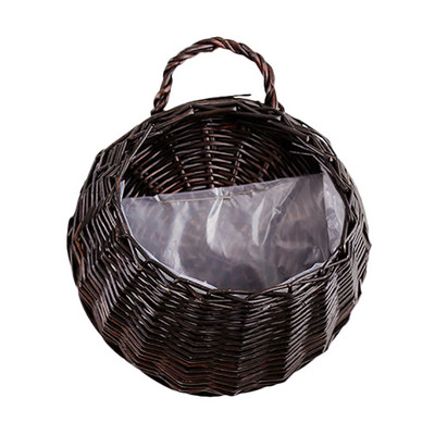 Макраме Висяща кошница Саксии Макраме Висяща кашпа за стена Закачалка за растения Вътрешна външна за декорация на цветна градина и кошница от ратан